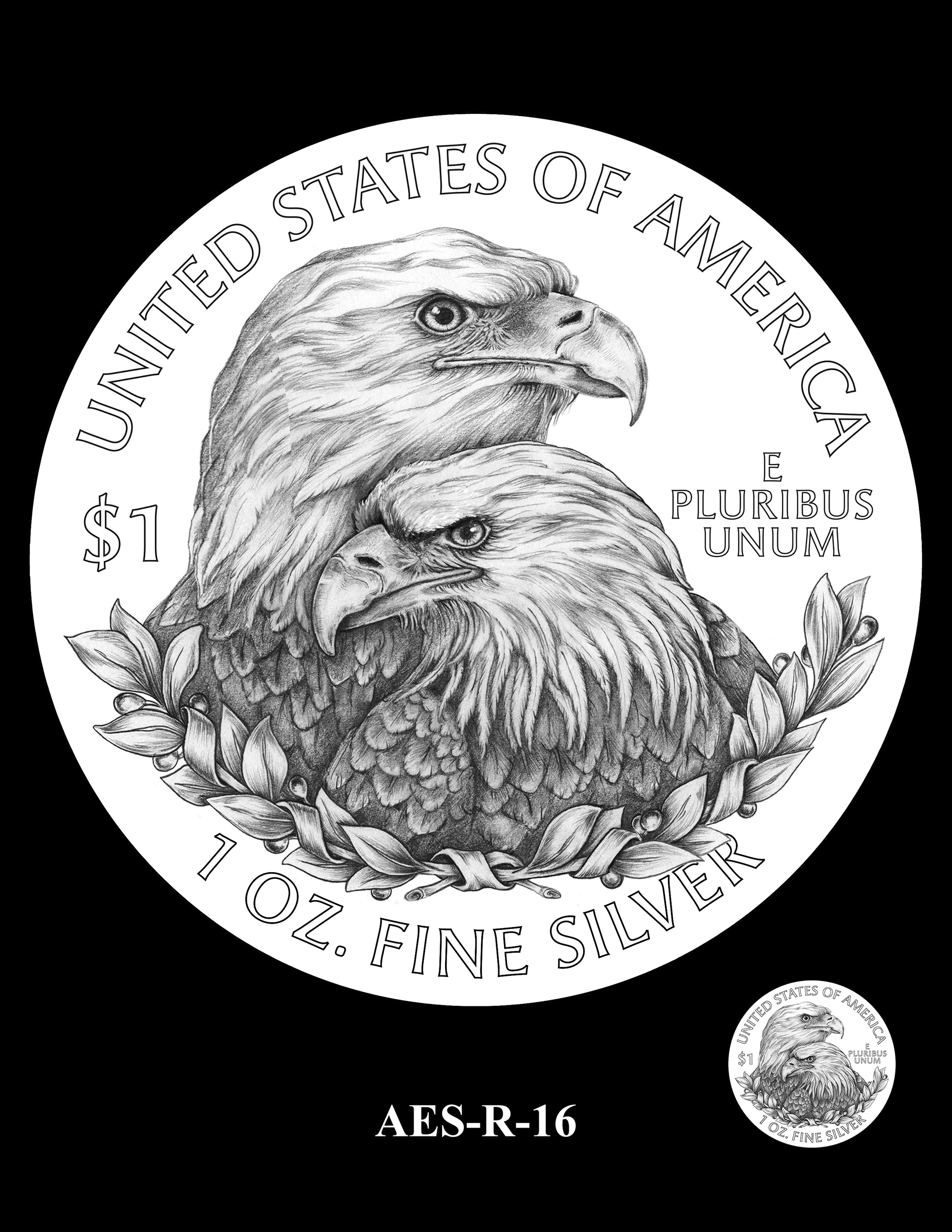 AES-R-16 -- American Eagle Proof and Bullion Silver Coin - Reverse