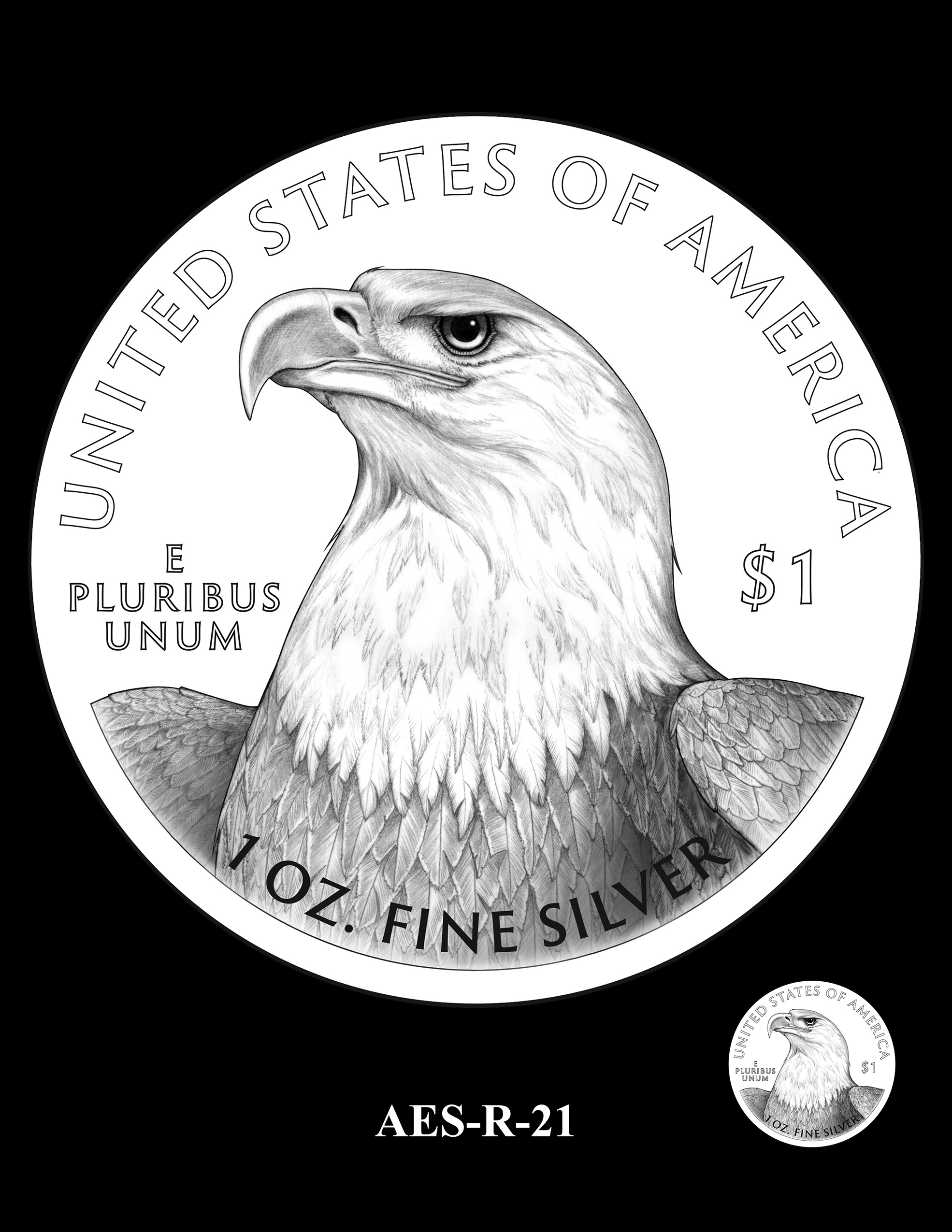AES-R-21 -- American Eagle Proof and Bullion Silver Coin - Reverse