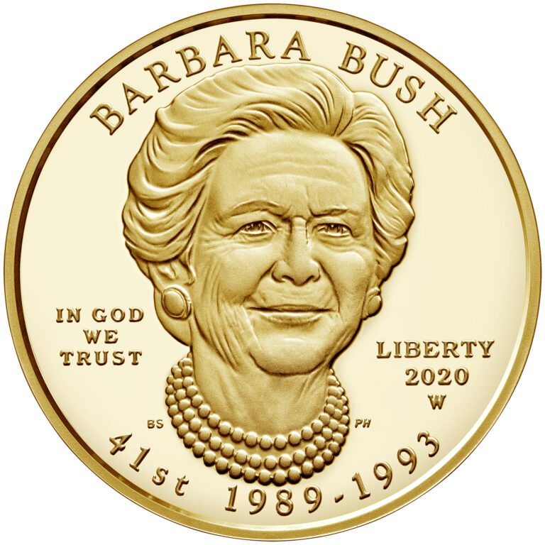 2020 First Spouse Gold Coin Barbara Bush Proof Obverse