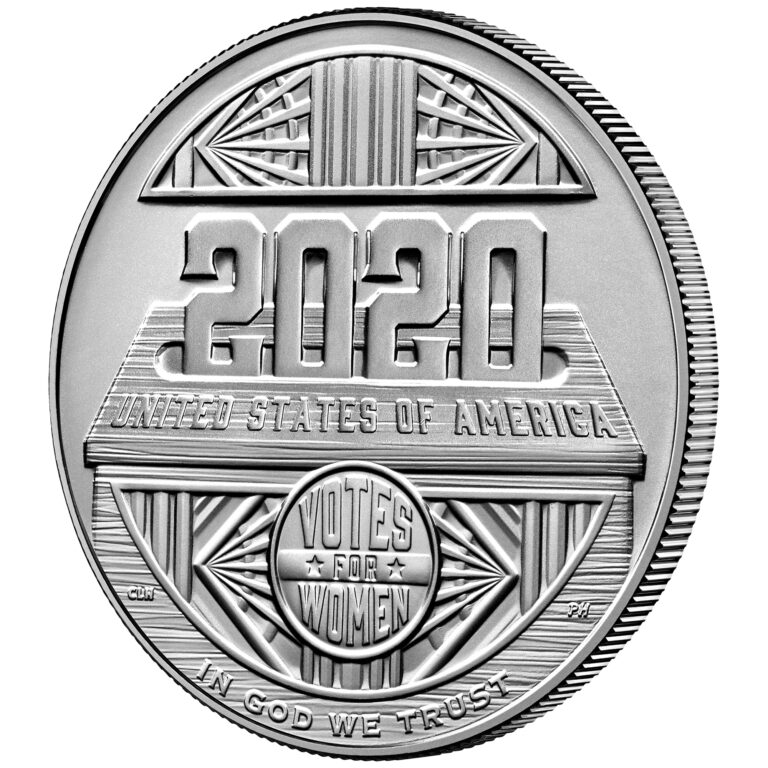 2020 Women's Suffrage Centennial Commemorative Silver Dollar Uncirculated Reverse Angle