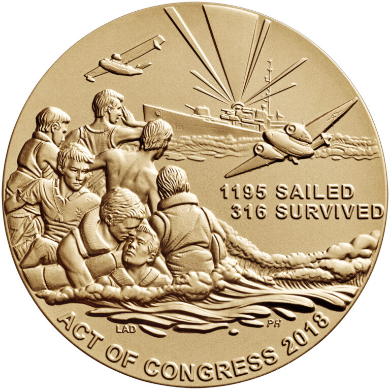 USS Indianapolis Bronze Medal Three Inch Reverse