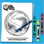 Basketball coin coloring page with cartoon crayons