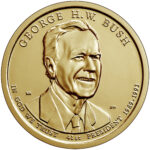 2020 Presidential $1 Coin George H.W. Bush Uncirculated Obverse