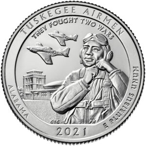 2021 America the Beautiful Quarters Coin Tuskegee Airmen Alabama Uncirculated Reverse
