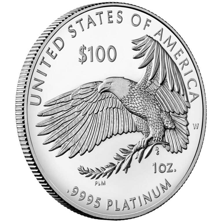 2021 American Eagle Platinum Proof Coin Reverse Angle