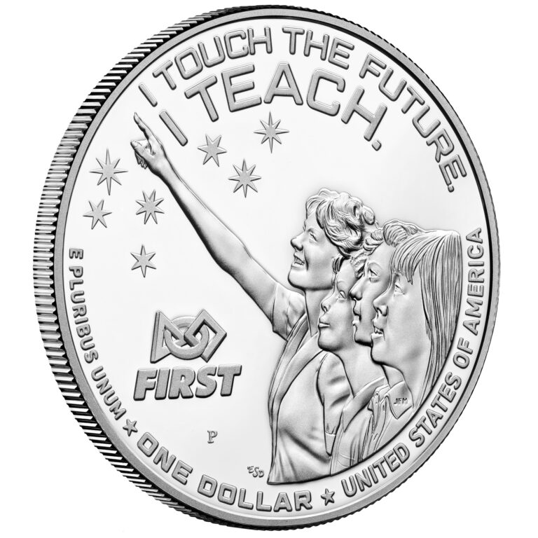 2021 Christa McAuliffe Commemorative Coin Proof Reverse Angle