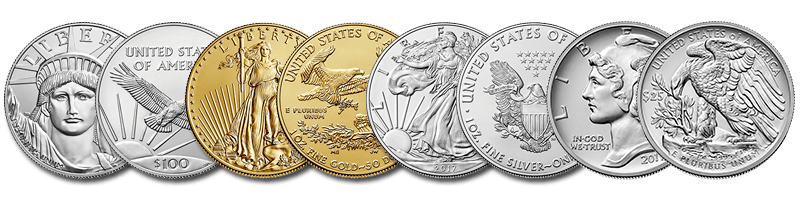 american eagle silver, gold, platinum, and palladium bullion coins