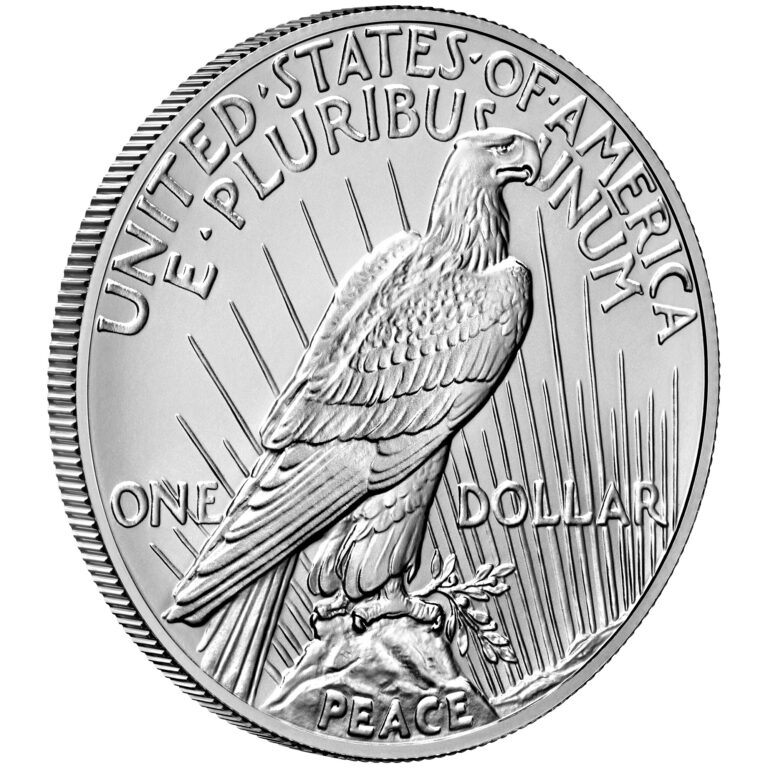 2021 Peace Dollar Anniversary Coin Uncirculated Reverse Angle
