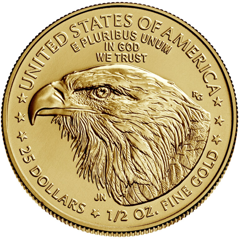 2021 American Eagle Gold Half Ounce Bullion Coin Reverse New Design