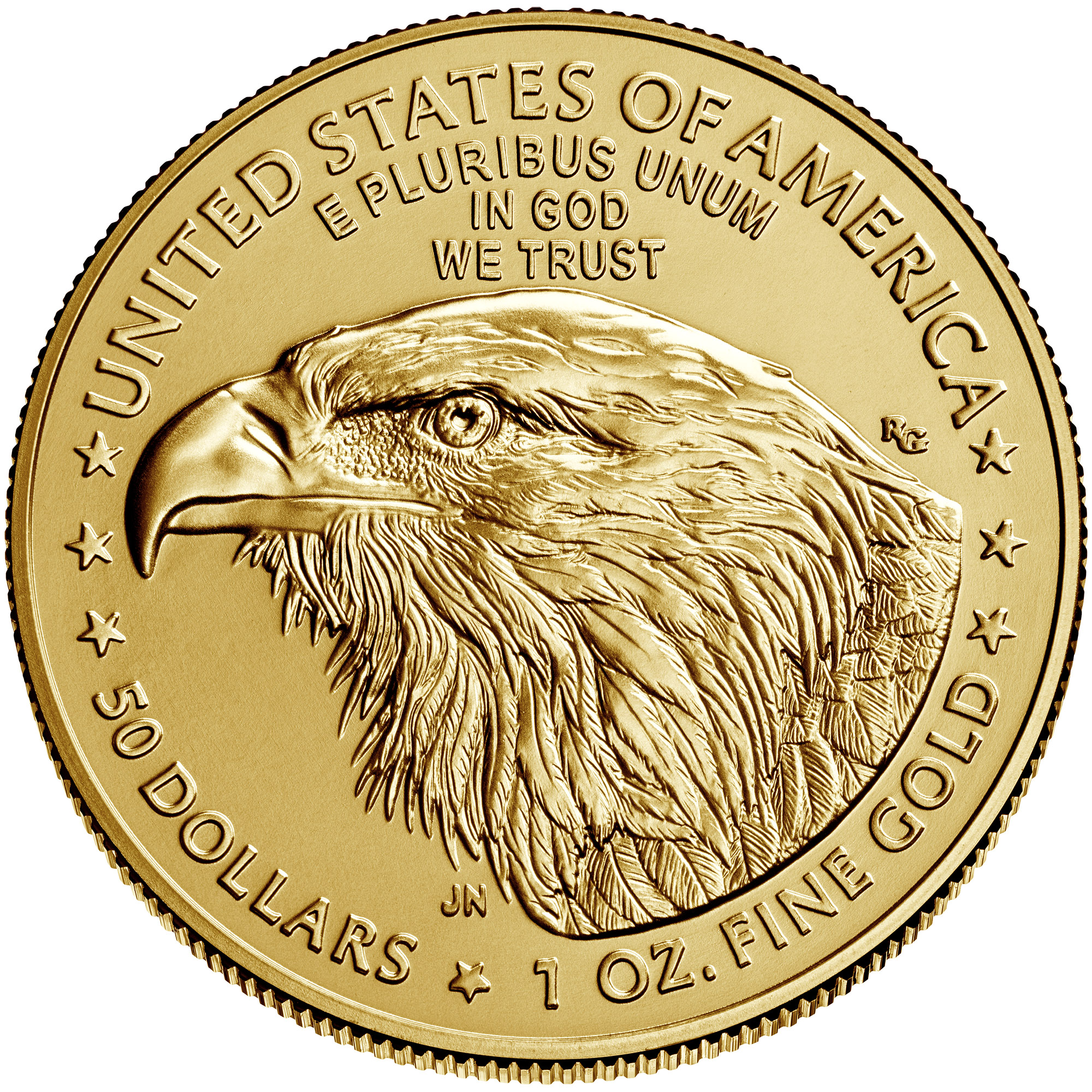 2021 American Eagle Gold One Ounce Uncirculated Coin Reverse New Design