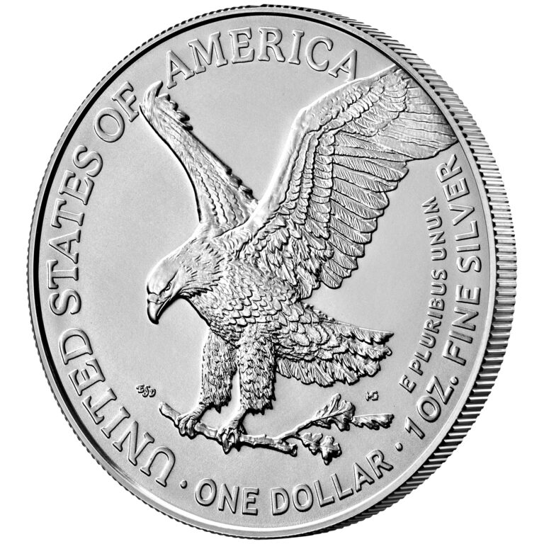 2021 American Eagle Silver One Ounce Bullion Coin Reverse New Design Angle