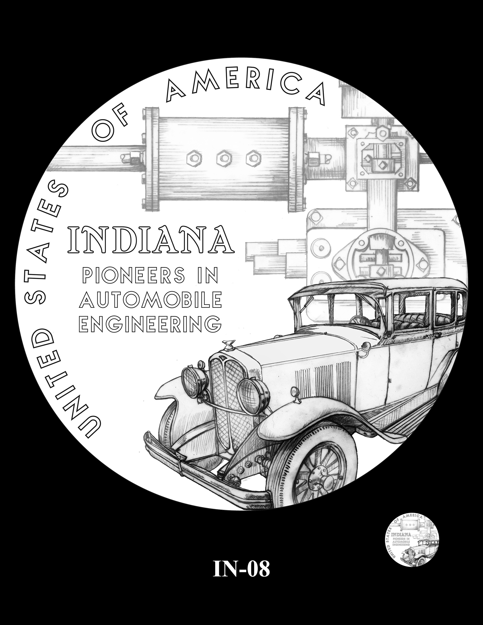 IN-08 -- 2023 American Innovation $1 Coin Program - Indiana