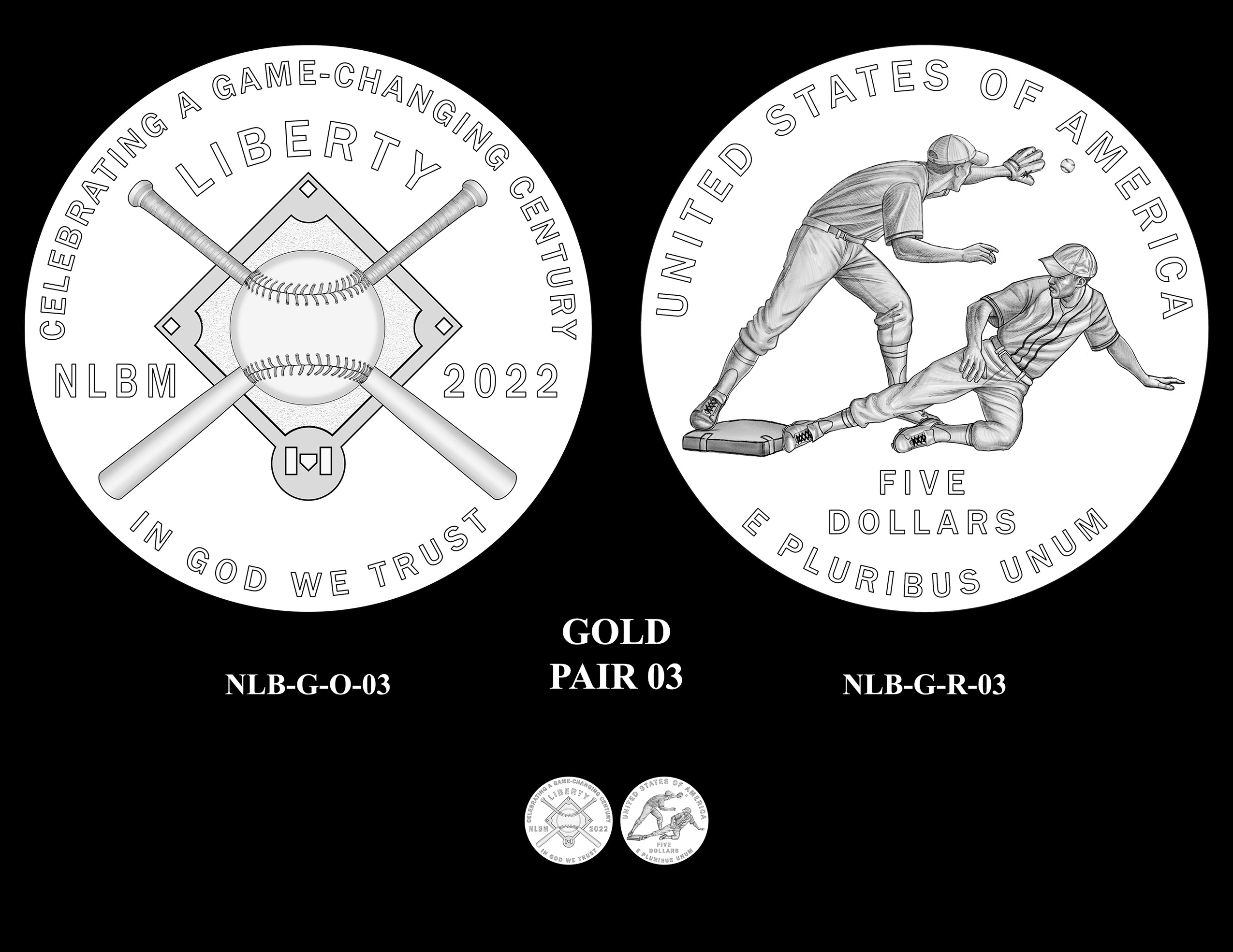 Gold Pair 03 -- Negro Leagues Baseball Commemorative Coin Program