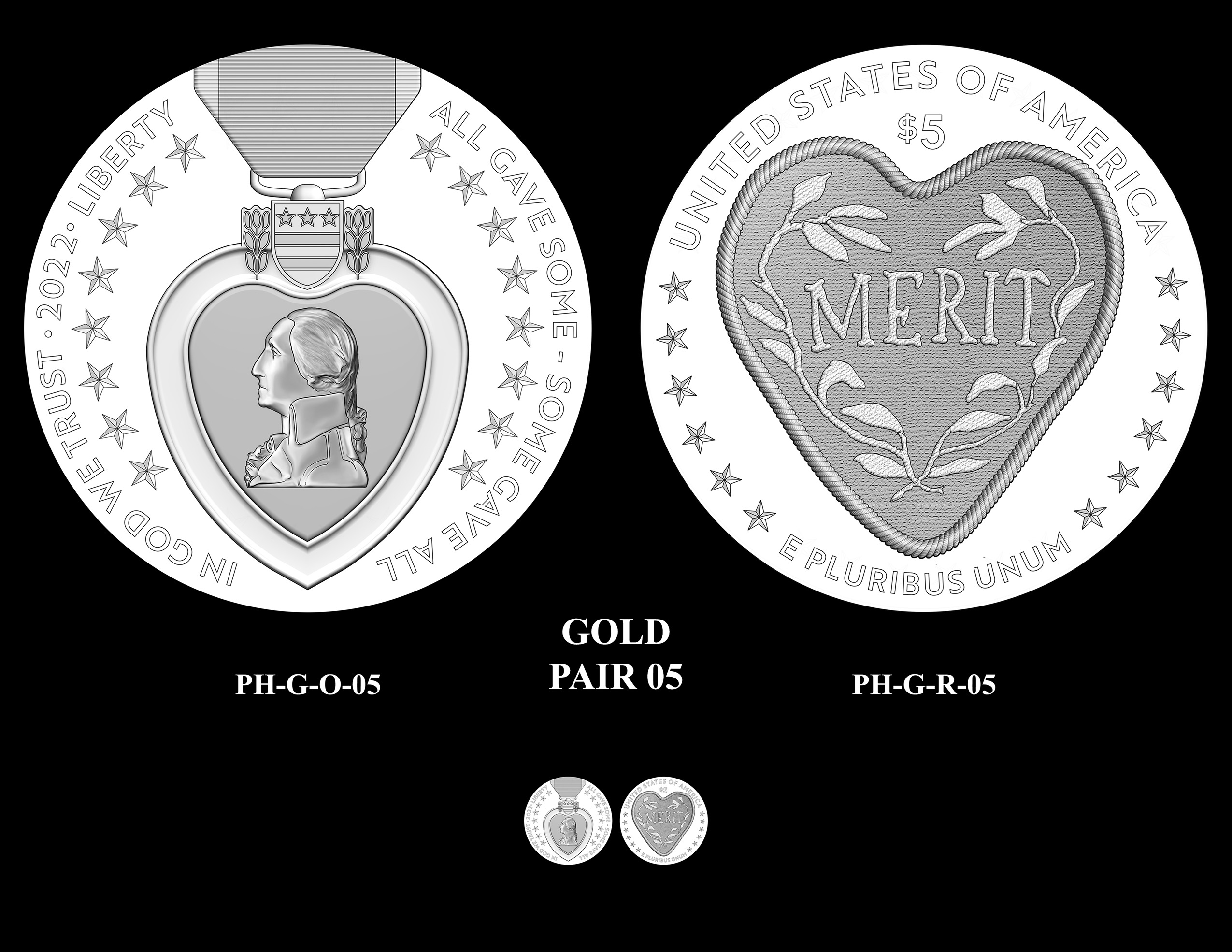 Gold Pair 05 -- National Purple Heart Hall of Honor Commemorative Coin Program