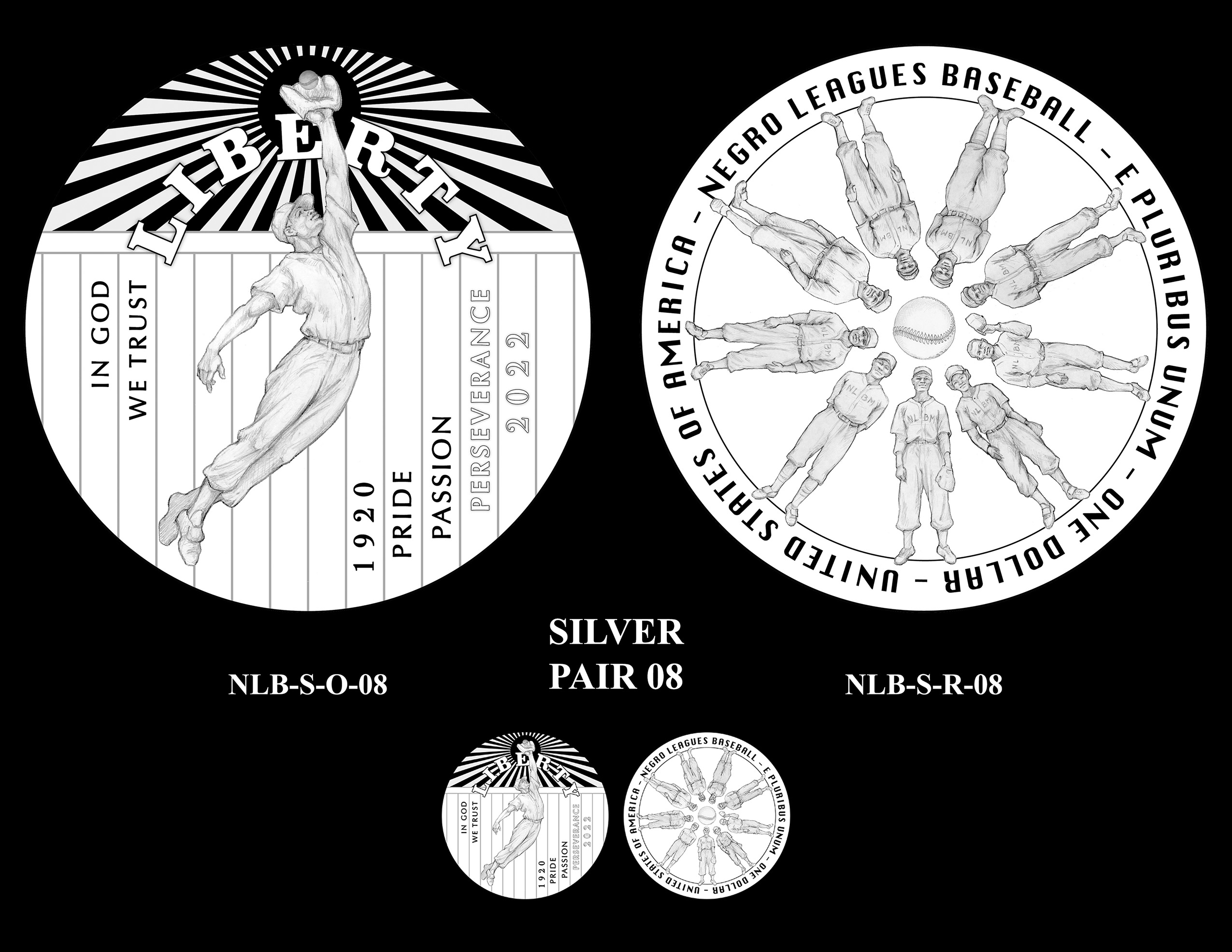 Silver Pair 08 -- Negro Leagues Baseball Commemorative Coin Program