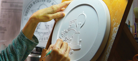 U.S. Mint medallic artist sculpts a coin model