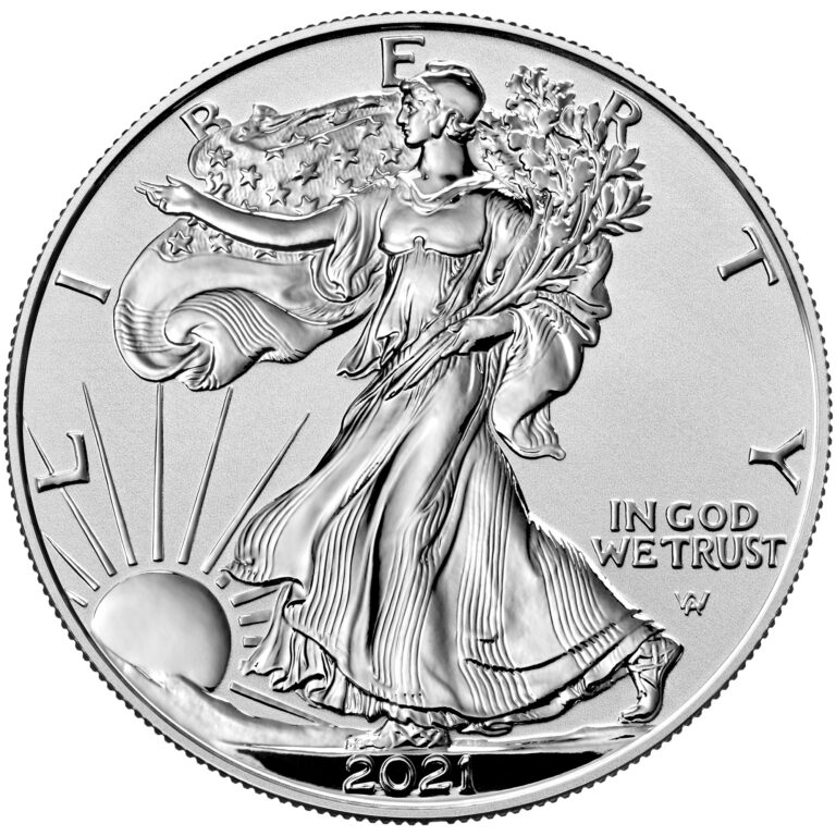 2021 American Eagle Silver One Ounce Reverse Proof Coin Obverse New Design