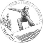 2022 American Innovation One Dollar Coin Vermont Line Art Reverse