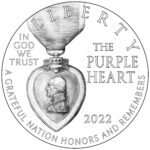 2022 National Purple Heart Hall of Honor Commemorative Gold Coin Line Art Obverse