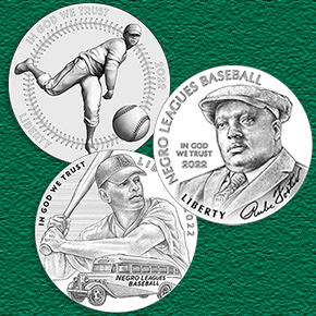 Negro Leagues Baseball Commemorative Coin Program line art designs