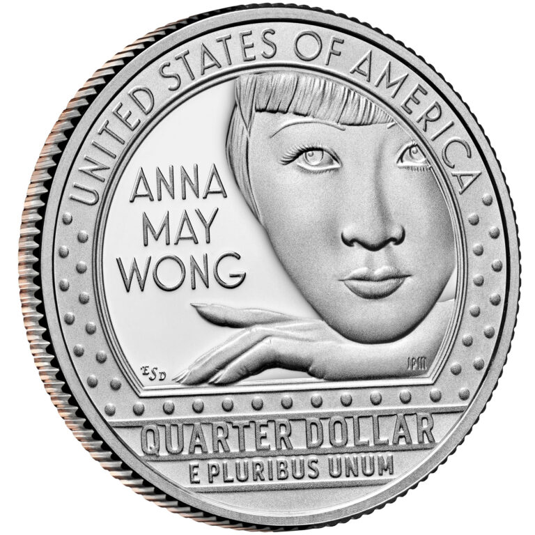2022 American Women Quarters Coin Anna May Wong Proof Reverse Angle