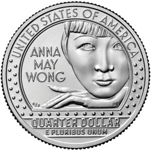 2022 American Women Quarters Coin Anna May Wong Uncirculated Reverse