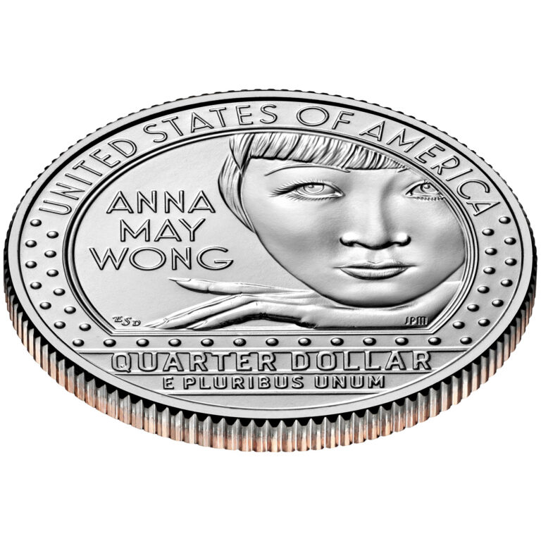 2022 American Women Quarters Coin Anna May Wong Uncirculated Reverse Angle