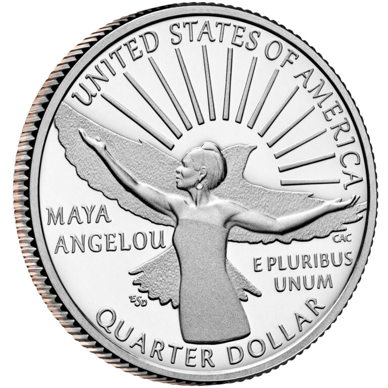 2022 American Women Quarters Coin Maya Angelou Proof Reverse Angle