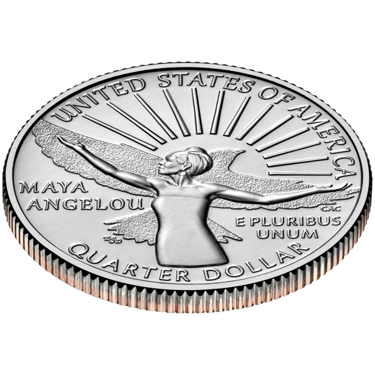 2022 American Women Quarters Coin Maya Angelou Uncirculated Reverse Angle