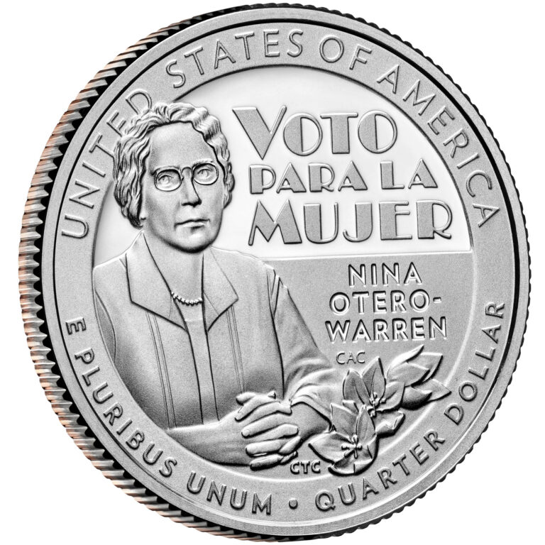 2022 American Women Quarters Coin Nina Otero-Warren Proof Reverse Angle