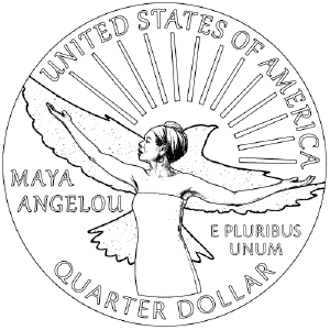 maya angelou quarter reverse coloring page icon