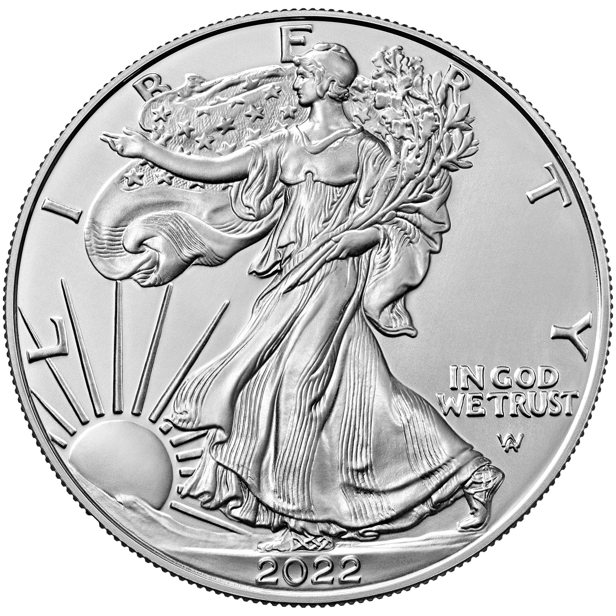 2022 American Eagle Silver One Ounce Uncirculated Coin Obverse