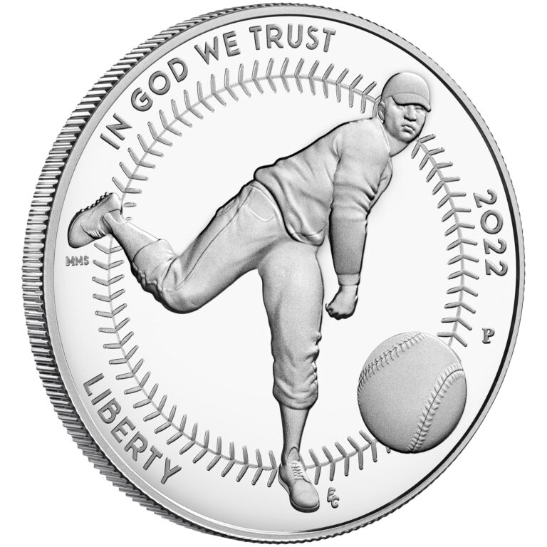 2022 Negro Leagues Baseball Commemorative Silver Proof Obverse Angle