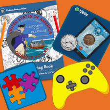 coloring book, puzzle pieces, game controller, game icon