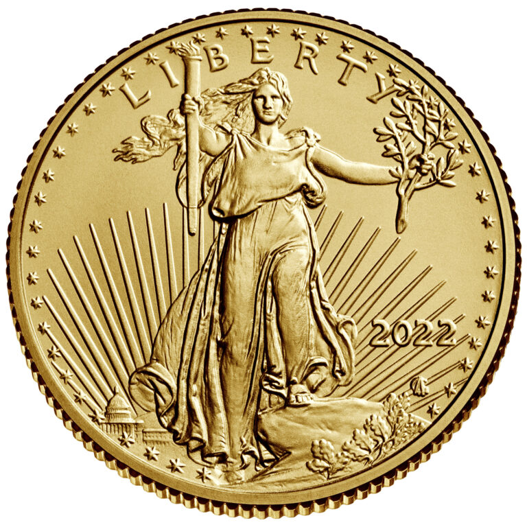 2022 American Eagle Gold Quarter Ounce Bullion Coin Obverse