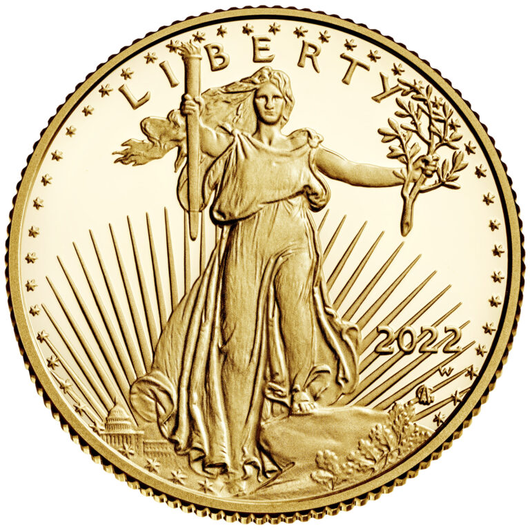 2022 American Eagle Gold Quarter Ounce Proof Coin Obverse