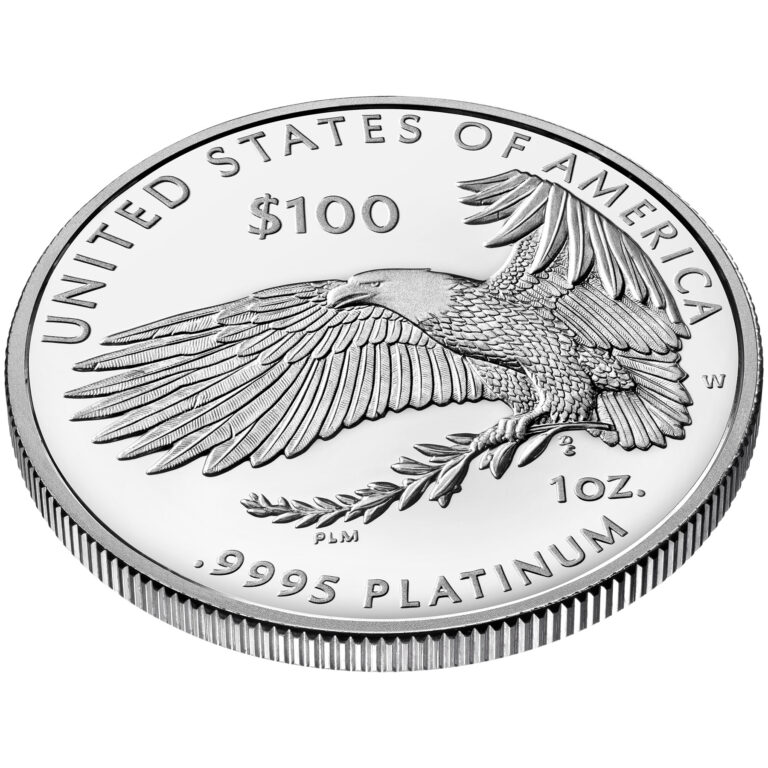 2022 American Eagle Platinum Proof Coin Reverse Angle