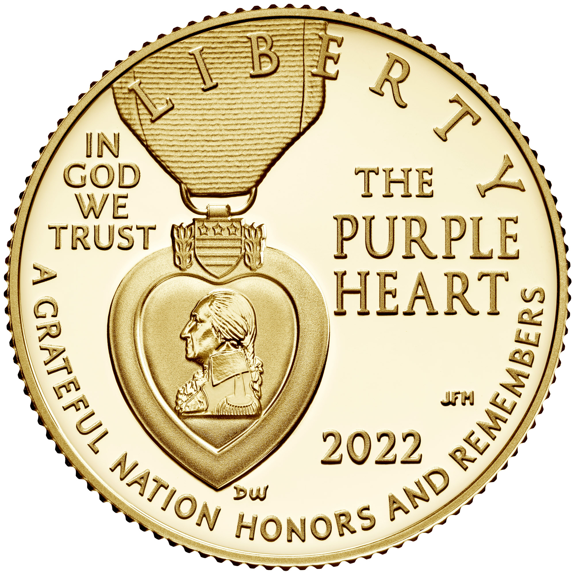 2022 National Purple Heart Hall of Honor Commemorative Gold Coin Proof Obverse