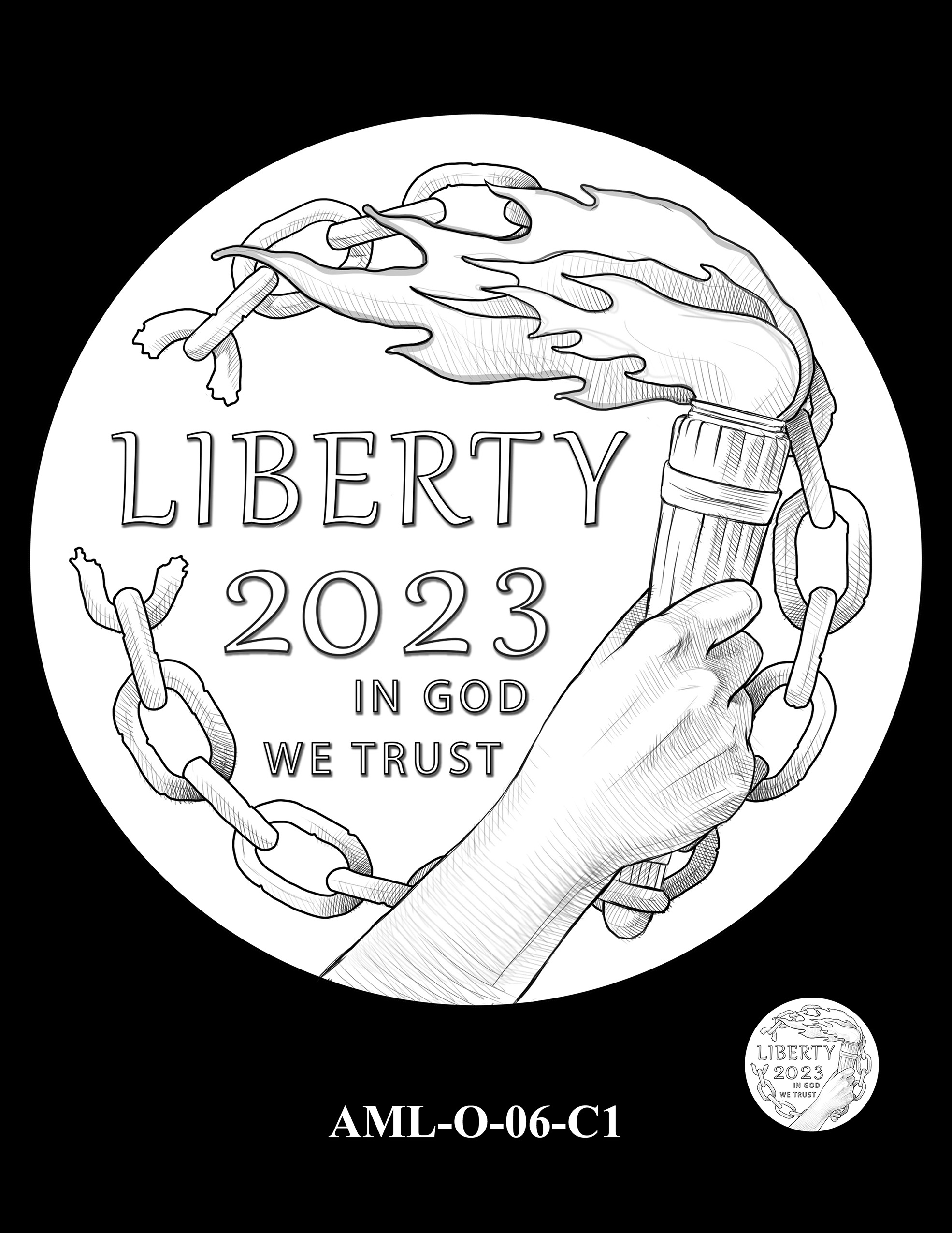 AML-O-06-C1 -- 2023 American Liberty High Relief 24k Gold and Silver Medal Program