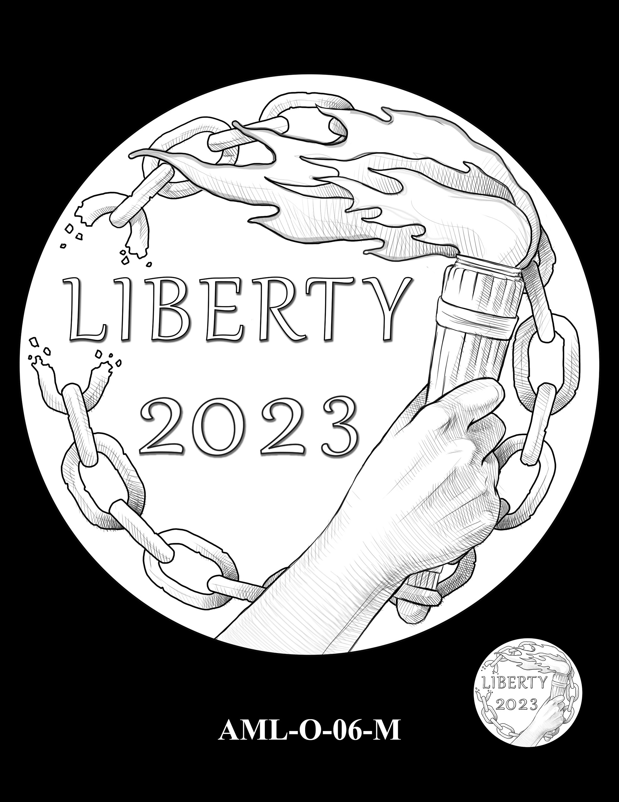 AML-O-06-M -- 2023 American Liberty High Relief 24k Gold and Silver Medal Program