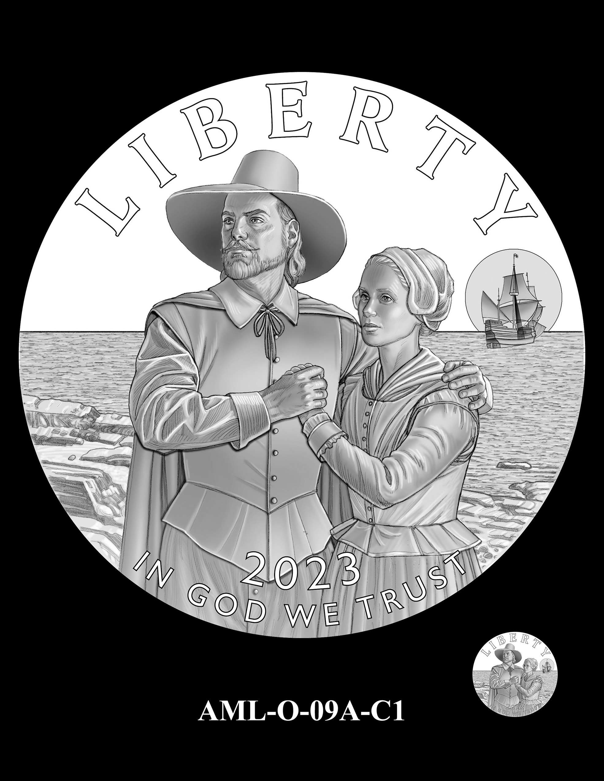 AML-O-09A-C1 -- 2023 American Liberty High Relief 24k Gold and Silver Medal Program