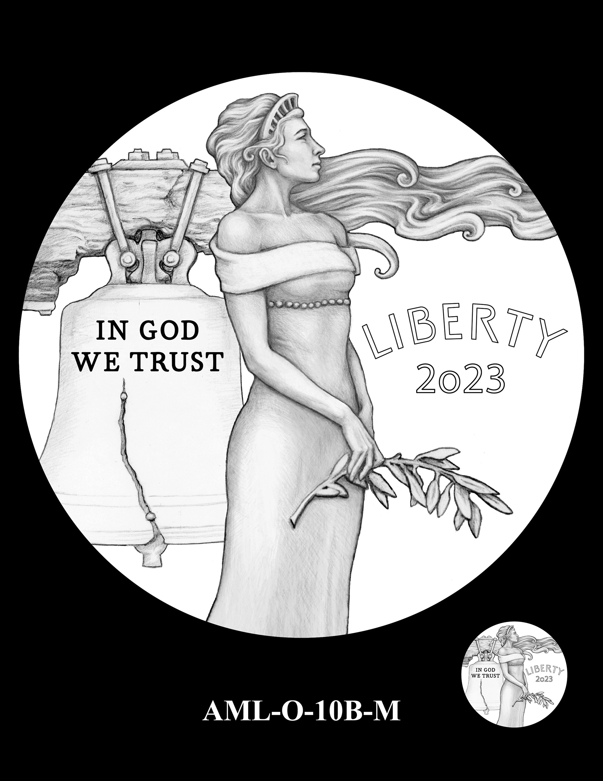 AML-O-10B-M -- 2023 American Liberty High Relief 24k Gold and Silver Medal Program