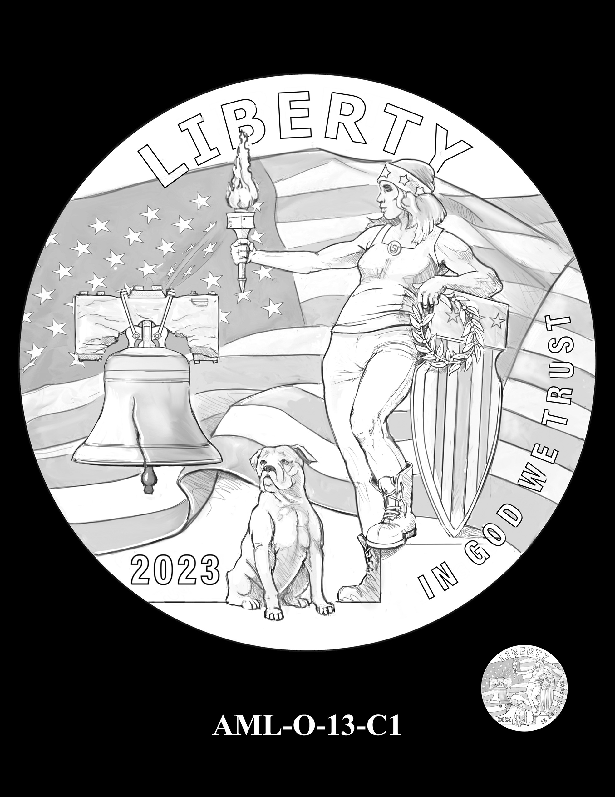AML-O-13-C1 -- 2023 American Liberty High Relief 24k Gold and Silver Medal Program