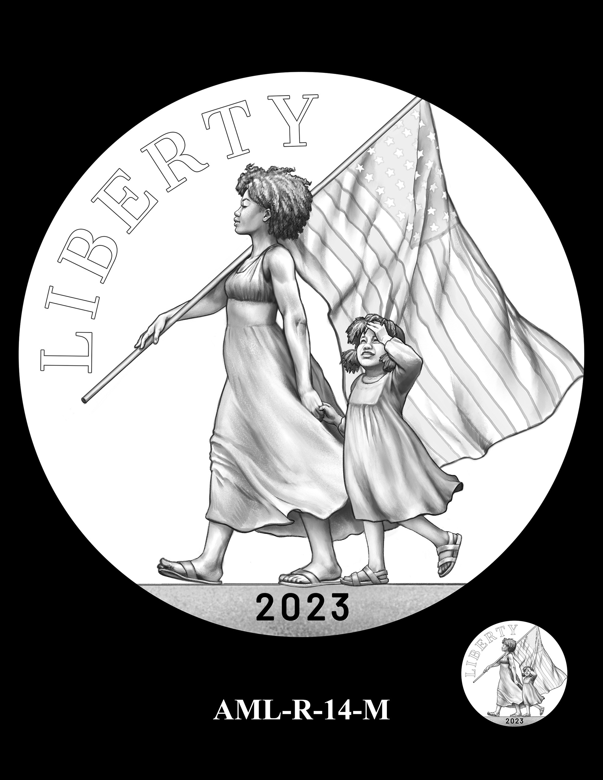 AML-O-14-M -- 2023 American Liberty High Relief 24k Gold and Silver Medal Program