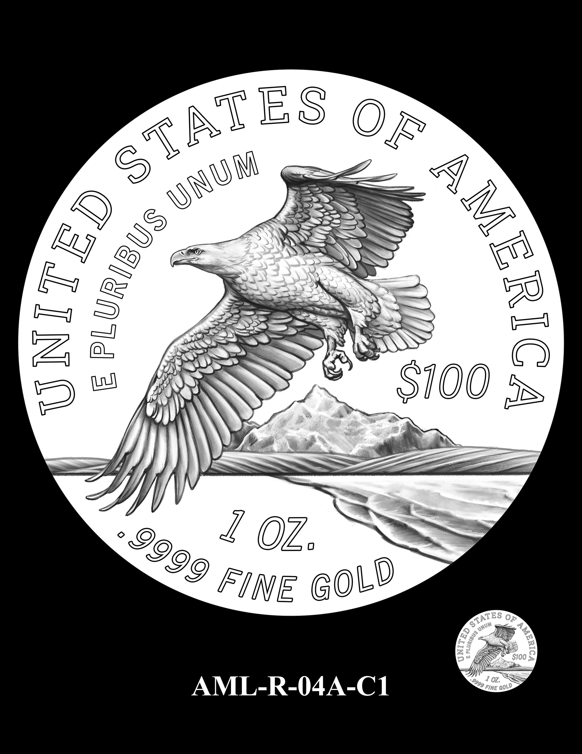 AML-R-04A-C1 -- 2023 American Liberty High Relief 24k Gold and Silver Medal Program