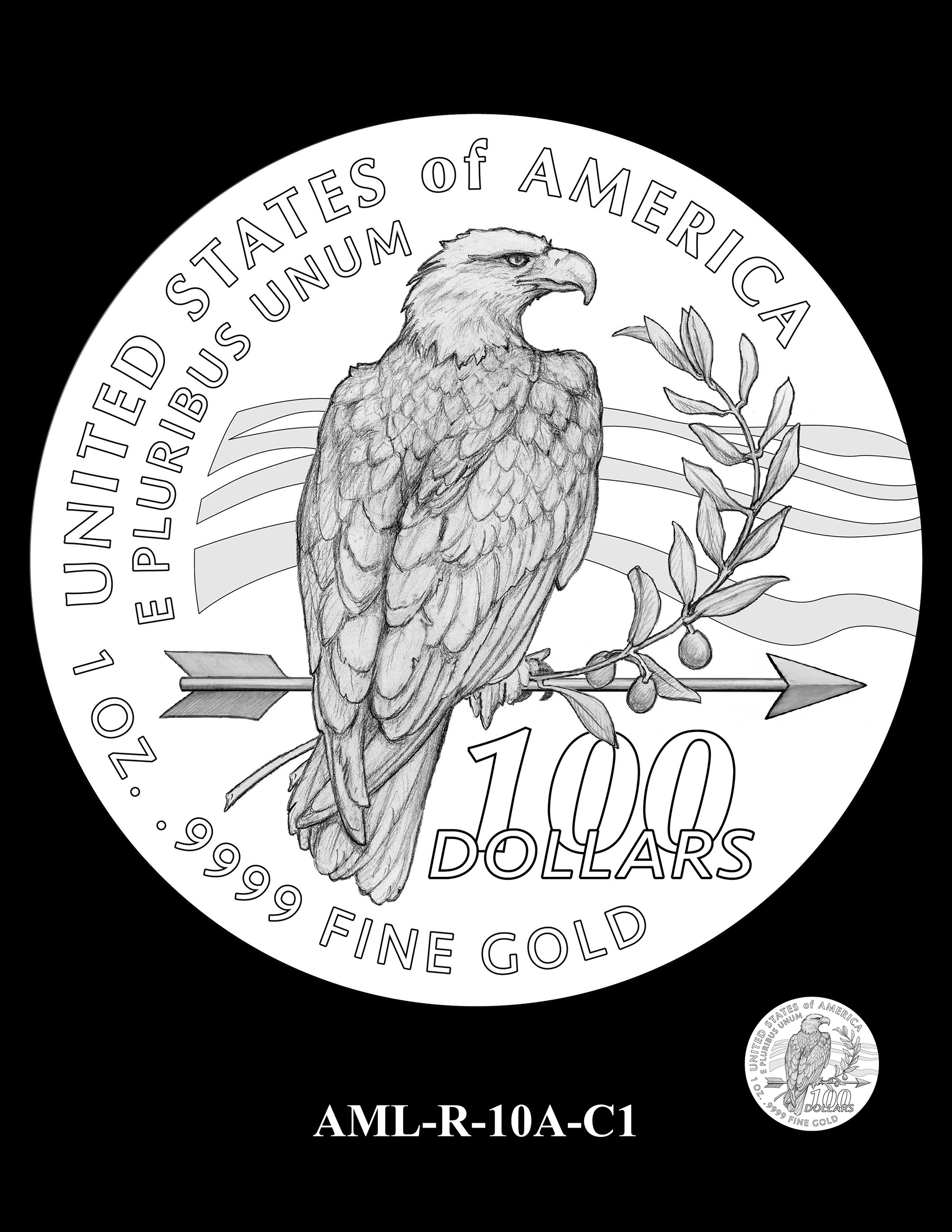 AML-R-10A-C1 -- 2023 American Liberty High Relief 24k Gold and Silver Medal Program