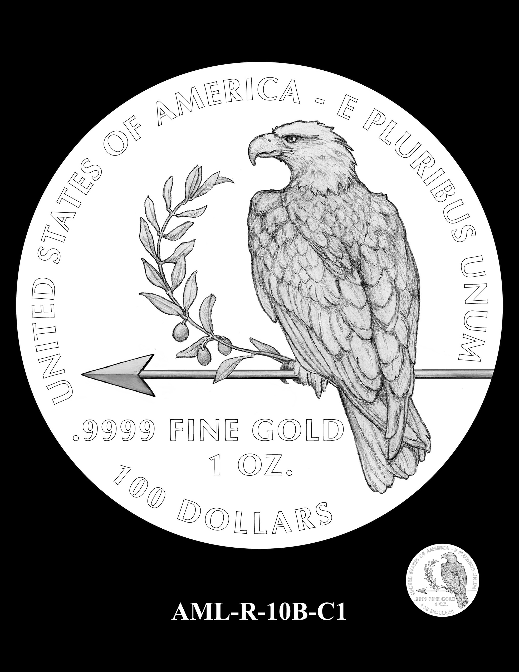 AML-R-10B-C1 -- 2023 American Liberty High Relief 24k Gold and Silver Medal Program