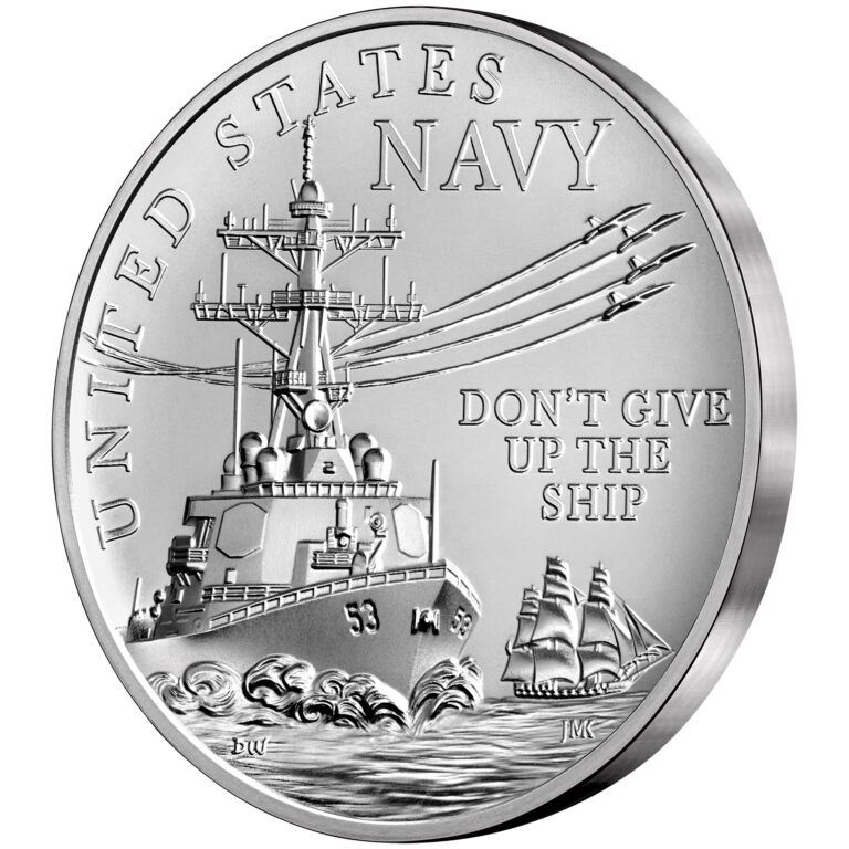 Armed Forces Silver Medal U.S. Navy Obverse Angle