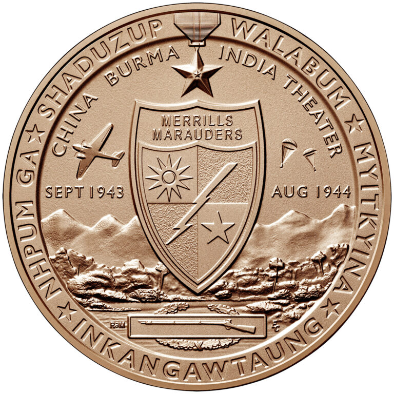 Merrill's Marauders Bronze Medal One and One-Half Inch Reverse