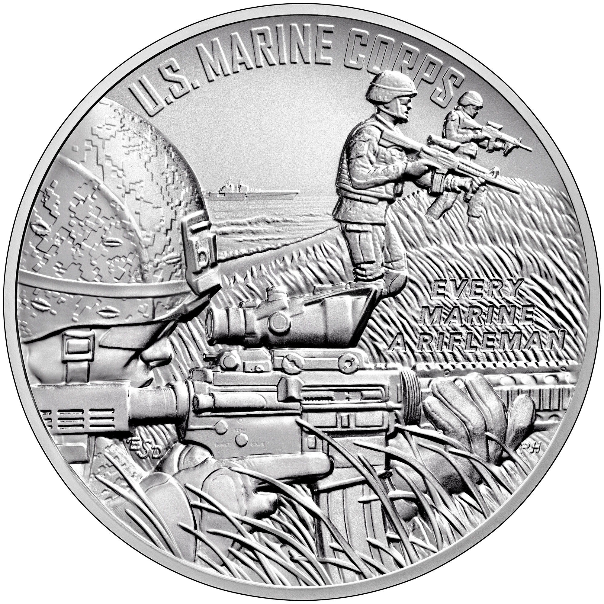 Armed Forces Silver Medal U.S. Marine Corps Obverse